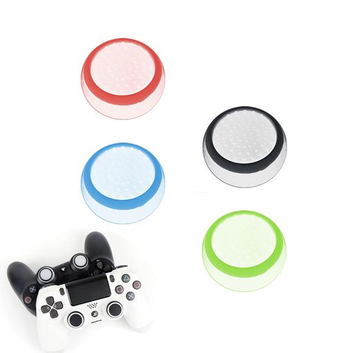 PS5コントローラーカバーアシストリングスティックスティックカバーフリークシリコン保護滑り止めプロPS5/PS4/Xboxoneコントローラーに対応充電器ボタンパターンオリジナルカバー4個赤青…