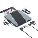 Alxum8-IN-1Type-C/USB3.0ACDDVDドライブ外付け-CDレコ超高速データ入出力8XCD24XSD/TFカードリーダー付きWindows/Desktop/Linux/Vista/Imac/Macbook対応(2)