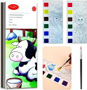 CUTEONEE幼児向け水塗り絵こどもの塗り絵20枚ページ筆付き子供用水彩画用ぬりえキッズお絵描き携帯便利小学生知育教育プレゼント農場動物