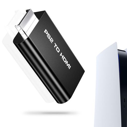 PS2 HDMI 変換コンバーター 変換アダプター CONNECTOR PS2専用HDMI接続コネクター 変換アダプターHDMI出力 給電USBケーブル 3.5mmオーディオ 携帯便利 2の表示モードを支える PS2復活