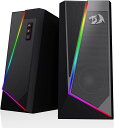 RedragonGS520RGBデスクトップスピーカー2.0チャンネルPCコンピューターステレオスピーカー6つのカラフルなLEDモード強化されたサウンドと簡単なアクセスボリュームコントロールUSB電源3.5mmケ…