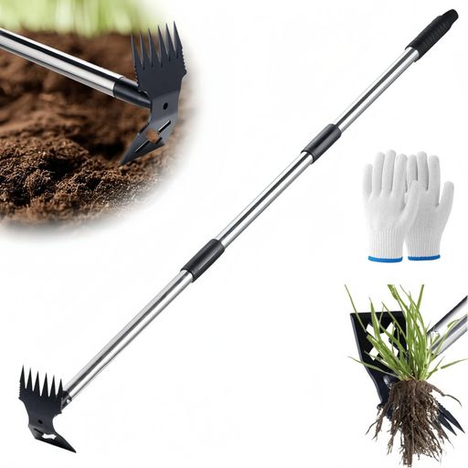 Xofizo草取り道具立ったまま雑草抜き草刈りレーキ/鍬長柄除草ツール草むしりグッズウェーブカッター雑..