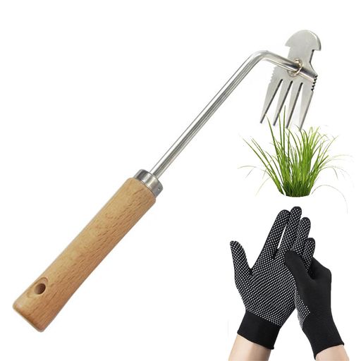 草取り道具4本爪草削り雑草取り器具多機能軽量耐久性使いやすい雑草抜き根こそぎ庭/芝生/農場/植栽/除..