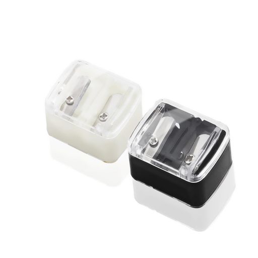 眉ペンシル削りアイライナー削り器ブラック+ホワイト2穴設計眉毛ツールアイブロウペンシルシャープナー..