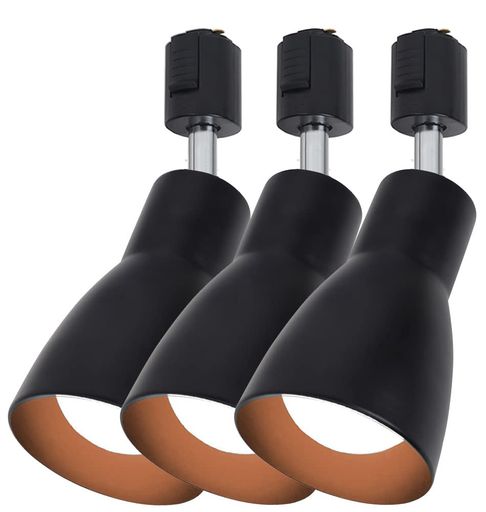 ダクトレール用スポットライトE26電球色70W相当ライティングバー用器具セットライティングレールダイニングリビングキッチン飲食店店舗展示場角度調節取付簡単(ブラック3個セット)
