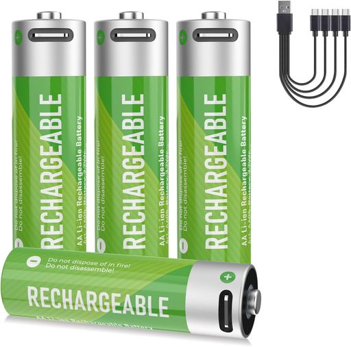 YDDOLL単三電池充電式4個セット1.5v高容量1700mAh/2550mWh約1500回以上使用可能単3形急速充電TYPE-C充電ケーブル付き環境にやさしい(単3電池充電式4本セット) YDDOLL単三電池充電式4個セット1.5v高容量1700mAh/2550mWh約1500回以上使用可能単3形急速充電TYPE-C充電ケーブル付き環境にやさしい(単3電池充電式4本セット)
