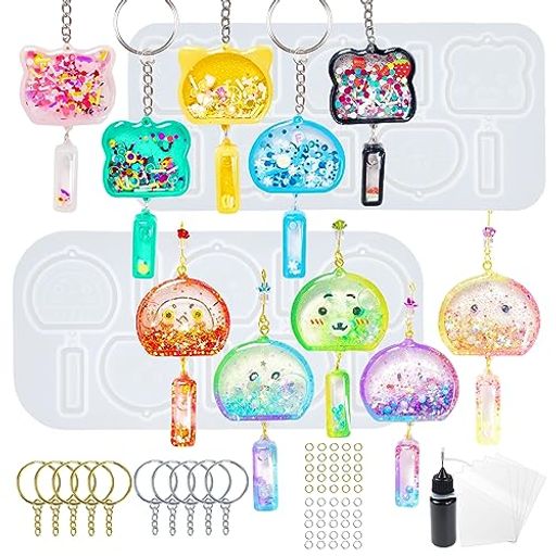 FUNSHOWCASEシェイカーモールドシリコンモールド2個セット10種類風鈴顔あり中身がシャカシャカ動くレジ..