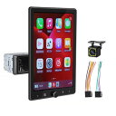 カーステレオCARPLAY&ANDROIDAUTO10インチタッチスクリーン1DINカーラジオスマートボイスミラーリンク手動回転BLUETOOTH5.1FMUSBAUX+12LEDカメラ(2)