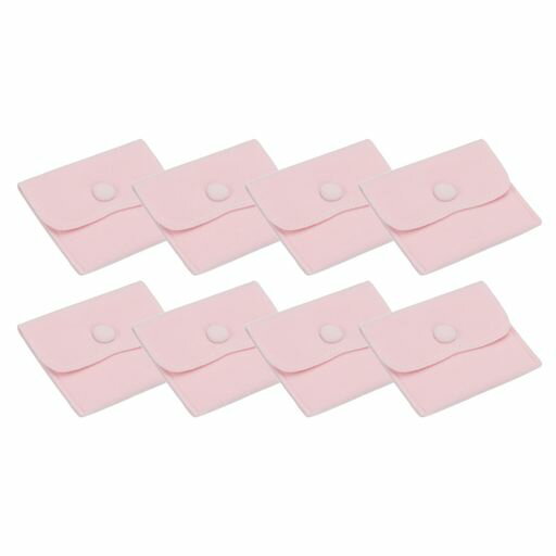 カラー:ライトピンク;素材:ベルベット;全体サイズ:9.5x7.5cm/3.7x2.9(縦x横);パッケージリスト:宝石ポーチ8個入り 利点:ベルベット素材で作られており、柔らかく軽く、手触りが良く、持ち運びやすく、アクセサリーを傷から守り...