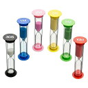 サムコス砂タイマープラスチック砂時計タイマー30秒/1分/2分/3分/5分/10分6色セットカラフルな砂時計時計
