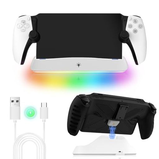 PSPortal用充電スタンド【新登場-ケース付き充電】LwuckbarrtPS5Portalリモートプレーヤー用充電ドックpsポータブル充電スタンドType-C式急速充電、ケース付き充電可能ケースの取り外し不要、置…