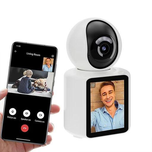 【ワンクリックで双方向ビデオ通話可能】ELEPRO見守りカメラ赤ちゃん高齢者見守りペットベビーモニタースマホ対応家族と共有可能動体検..