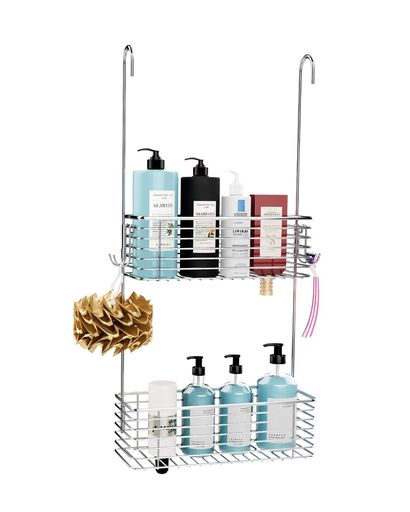 YQh二重浴室ラック、浴室バスケット、18-8ステンレスシャワーラック、シャンプーラックサスペンション..