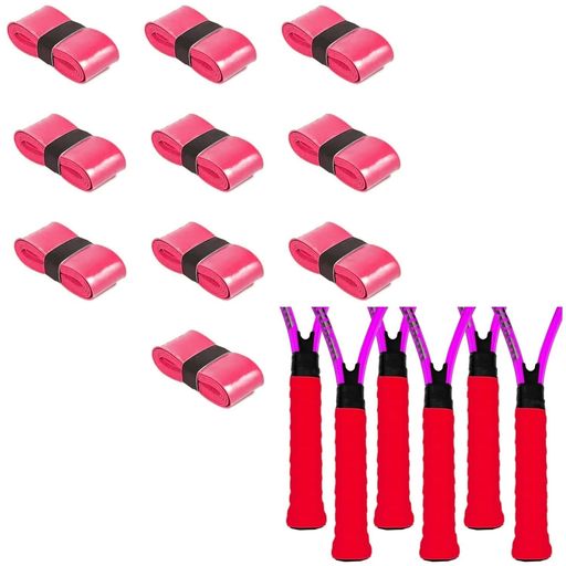 グリップテープグリップテープウェット滑り止め吸汗バドミントンテニスラケットゴルフグリップテープ釣り竿野球ダンベル用オーバーグリップテープ10本セット(レッド)