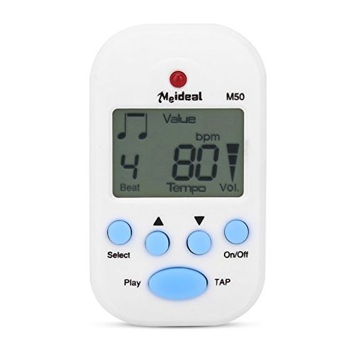 Metronomes - メトロノームM50電子Meidealミニメトロノーム電子デジタルテンポテンポ30〜280bpm0〜9ビート値高ボリュームクリップ式5.5x3.2x3.5cm楽器通用コンパクトプラスチック5カラーメトロノーム(ホワイト)