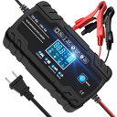 SEIMITUSEIZOU12Vと24V用鉛蓄バッテリー充電器パルス充電器全自動バッテリーチャージャーメンテナンス充電修復充電機1.5A/4A/8A充電電流LC...