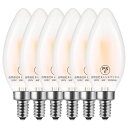 ZOHADTAKLEDエジソン電球シャンデリア電球60W形相当720LME126W復古電球磨りガラスの材質調光器非対応2700K電球色PSE認証済み蝋燭型6個入...