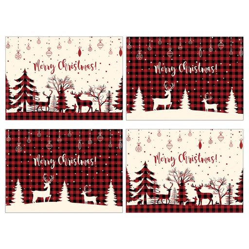 koundenekoランチョンマットクリスマス飾り4枚セット2種類おしゃれキッチンマット食事カバーエルククリ..