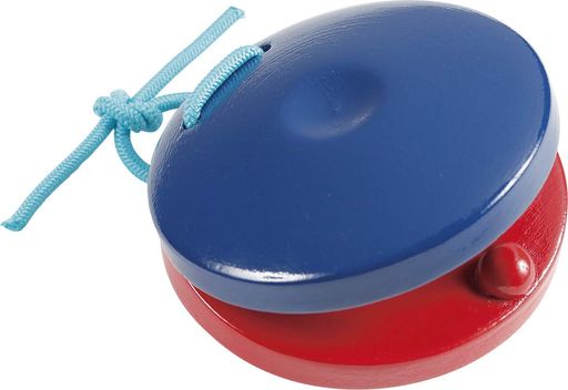 木製カスタネット 赤青コンビ 直径:57mm 重量:37g