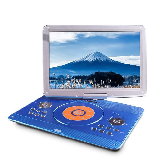 ポータブルDVDプレイヤー14.1インチ液晶スクリーン270度回転大容量充電バッテリー長時間連続放送可能