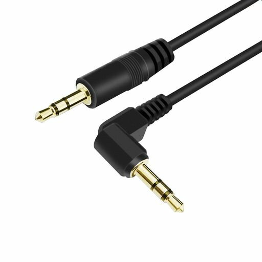 3.5mmステレオ曲げオス対ストレートオス対録音線aux三極イヤホン音響延長オーディオ線金メッキプラグオーディオケーブルヘッドホン/スピーカー/車/スマホ/MP3/PCなどに対応1m
