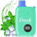 Ecenk電子タバコ使い捨てVAPE18000回吸引可能ベイプシーシャ10風味爆煙充電式大容量LEDディスプレイ搭載持ち運び水蒸気タバコ禁煙サポートニコチンなし煙量調節可能ストラップ付き(メンソ…