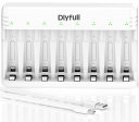 Dlyfull電池充電器単4単3充電池充電器、USBType-C入力8スロット単三単4充電器/充電式ニッケル水素電池充電器/ニカド充電池に対応同時充電LEDライト単3バッテリー充電器エネループ充電器単3充…