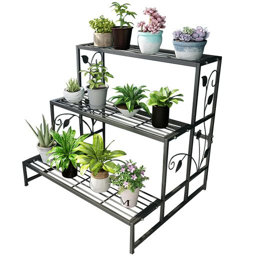 Floraliesプランタースタンド屋外アイアン鉄製フラワースタンド植物棚観葉植物ラックガーデンラックフ..
