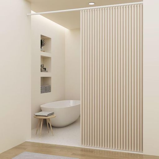 OSONAシャワーカーテン150cm丈120cm幅防水防カビ間仕切りカーテン防寒保温おしゃれ浴室カーテンリング付属形状記憶加工無地北欧目隠し用厚手取り付け簡単風呂カーテンバス用品バスルーム…