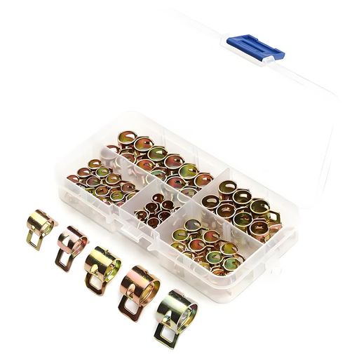 MircTuDouホースクランプ内径6-10mm75個セットエラスティックホースクランプ金属鋼製錆ない耐腐蝕きん..