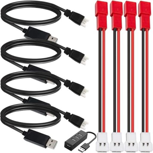 Xiatiaosann4つのPCXH2.543.7VへのUSBの充電器ケーブル、3.7VUSB充電器、コネクタプラグ付き、MX2.0(XH2.54)からJST変換ケーブル、LiPoバッテリー充電器RC飛行機ドローン