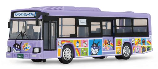 高知県で本当に走っているばいきんまんの路線バスがミニカーになりました。 手転がしで前後に走行します。 入口ドア、出口ドアは車両下部のレバーで開閉します。