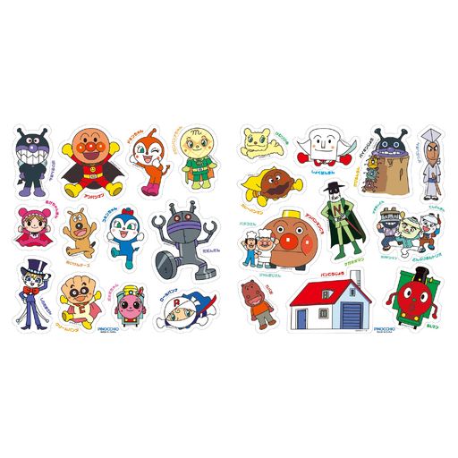 水を付けるとおふろの壁にピタッとくっつきます。 アンパンマンやばいきんまん等、人気の仲間たちが勢ぞろいのデザインです。 キャラクターの名前も書かれているので、覚えて楽しむこともできます。 パズルのように型はめ遊びもできます。 収納に便利なおかたづけネット付き。おかたづけネットも吸盤付きで、お風呂の壁にくっつけられます。