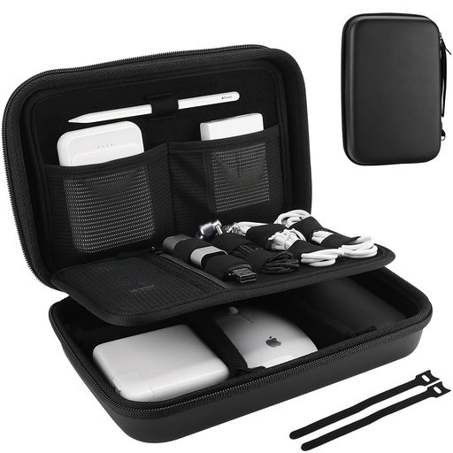 ProCase ガジェットポーチ、防水性のあるEVA材、大容量、3層仕組み MacBook アダプタ・ Magic Mouse 2・ USB Flash Disk・SD収納、スマホ・タブレット充電・ケーブルの小物入れ、PC周辺アクセサリーの… hitcreations-10308062 HiT Creations パッケージ画像