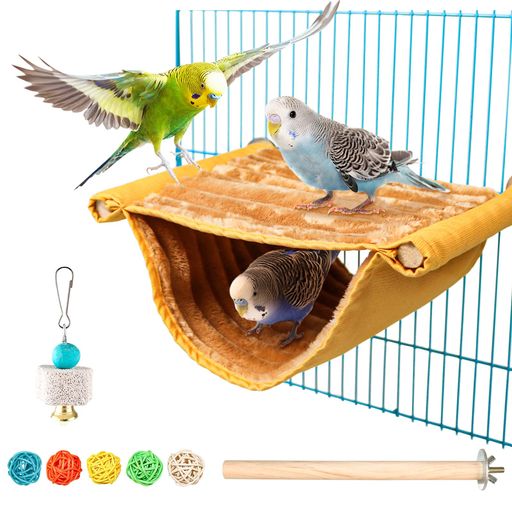 鳥たちの寝床デグーハンモック暖かい小動物の家の巣バードテント含むインコ止まり木鳥のおもちゃインコハムスターデグーに適しています(S)