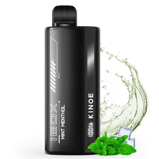 KINOE電子タバコ使い捨てミントメンソール10000回吸引可能大容量爆煙VAPEニコチンなしLEDモニター搭載持ち運び便利禁煙サポートIBOX