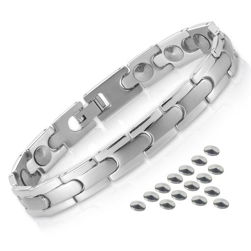 [BEFOSHINN]ゲルマニウムブレスレット、15粒99.999%純粋なゲルマニウムペレットメンズ純チタンブレスレ..