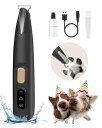 FURBONAアップグレード犬用バリカン、LEDライト付き、18mmワイド刃、35dB低騒音、LEDディスプレイ、全身防水、充電式、犬猫用足裏耳裏顔周りお尻周り自宅トリミングバリカン(ブラック)