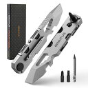 EDCプライバーマルチツール双方向ラチェットドライバー&永久ペン、レンチ、ぎ抜工具、バール、栓抜き、箱切りツール付き、毎日の持ち運びやキャンプ用アクセサリーに最...
