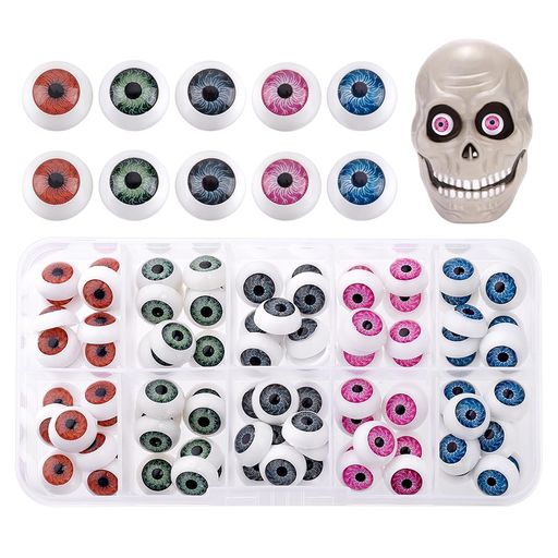 PHPandaHallドールメイキング人形目約100個/箱5色約20個/色ドール目人形眼ぬいぐるみ目人形目玉ぬいぐるみおもちゃプラスチックアイアイテディベアDIY用縫製クラフト手芸パーツ手作り