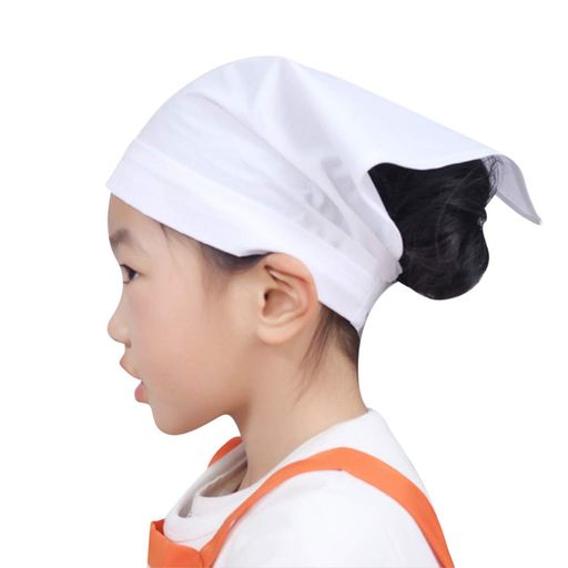 [QCHOMEE]三角巾バンダナキャップ子供用キッチン帽子無地シンプル通気性汗止め作業用帽子調理実習料理教室カフェ飲食店コック帽子保育園学校給食美容院掃除巾家庭用業務用