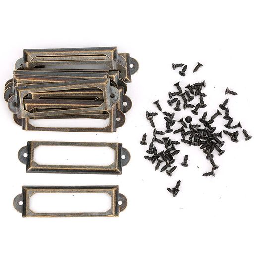 引き出しラベルアンティークスタイルオフィスライブラリファイル棚引き出しネームカード20個(ブロンズ)