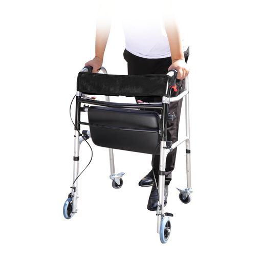 lefeke歩行器折りたたみ歩行車室内室外兼用立ち上がり補助ブレーキ付アルミ製介護リハビリ5段高さ調整..