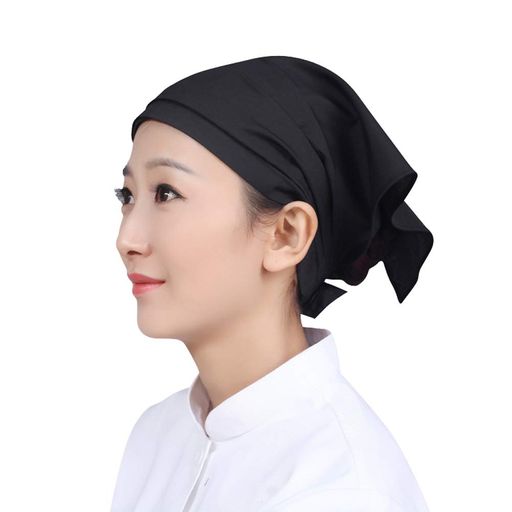 三角巾バンダナキャップ大人用子供用キッチン帽子無地シンプル通気性汗止め作業用帽子料理教室調理実習カフェ飲食店コック帽子保育園学校給食美容院掃除巾家庭用業務用(大人用-ブラ…