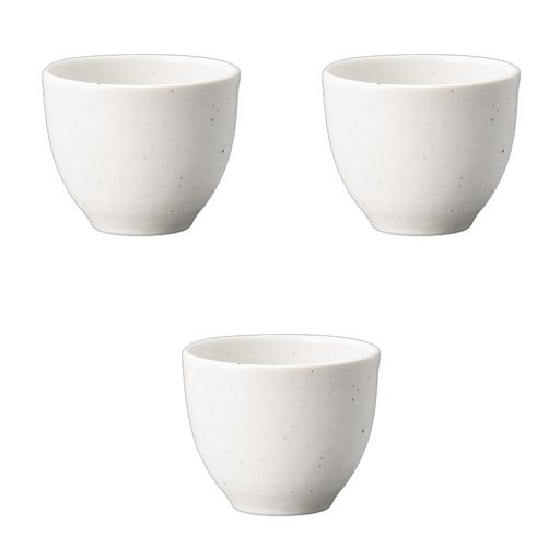 セトモノホンポ(Setomonohonpo) 3個セット 白備前六べ煎茶 [ 7.5x6cm ] | 煎茶陶磁器