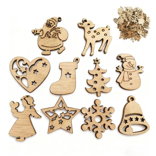 100個クリスマスオーナメントクリエイティブなアニメ木片DIY手作クリスマスツリーオーナメントプレゼン..