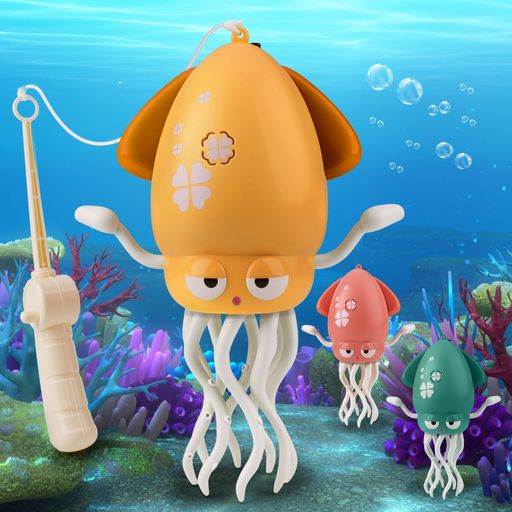 YIKTUNG踊るタコおもちゃ電動自動回避ダンスLEDライトダンシングイカ動く電動おもちゃUSB充電式SNSで話題踊るタコLEDライト&音楽付き子供向けロボット知育玩具プレゼント(黄)