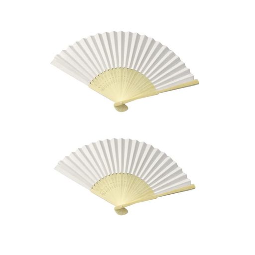 XiangRu二本セット扇子白暑さ対策舞扇子お祭り将棋お祭りDIY用オシャレ描くプレゼントホワイト