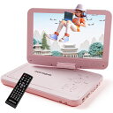 AESTIQUOポータブルDVDプレーヤー12.5型dvdプレーヤー10.5インチ液晶cdプレーヤー【リモコン&リモコン用電池付】5時間連続再生リージョンフリーCPRM対応レジューム機能270度回転TV同期可能
