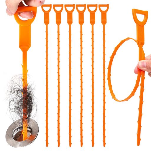 ZiSyouMaパイプブラシ【6個入り】下水道掃除フックパイプクリーナー下水管ヘアキャッチャーブラシ詰ま..